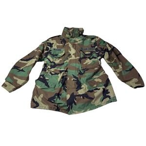 U.S. Military Cold Weather Woodland Field Camo Jacket Size MediumCoat 2b‎